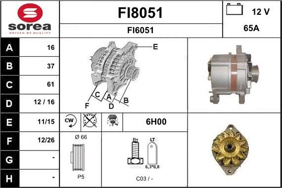 SNRA FI8051 - Alternator furqanavto.az