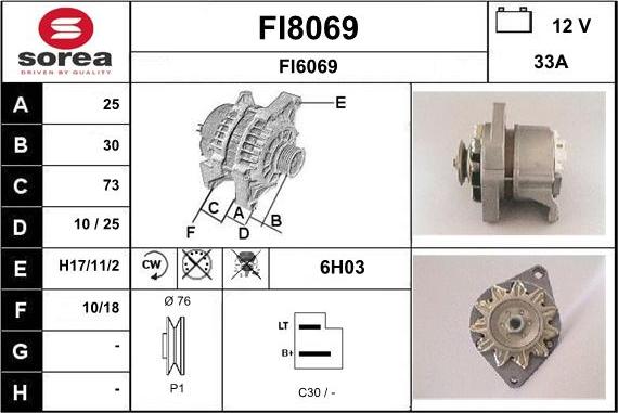 SNRA FI8069 - Alternator furqanavto.az