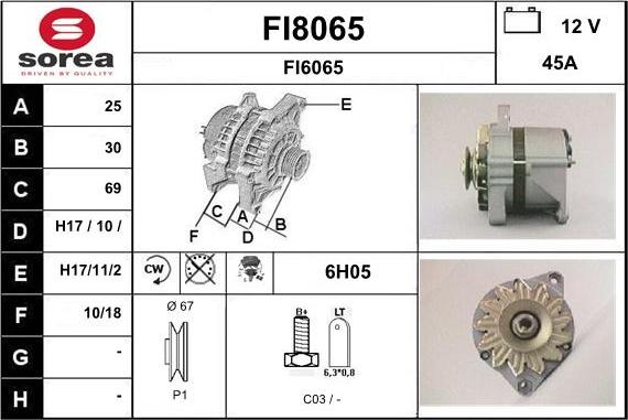 SNRA FI8065 - Alternator furqanavto.az