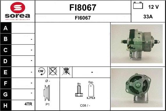 SNRA FI8067 - Alternator furqanavto.az