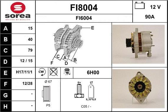 SNRA FI8004 - Alternator furqanavto.az