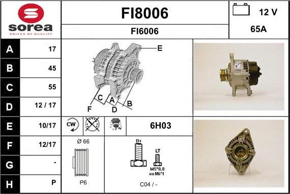 SNRA FI8006 - Alternator furqanavto.az