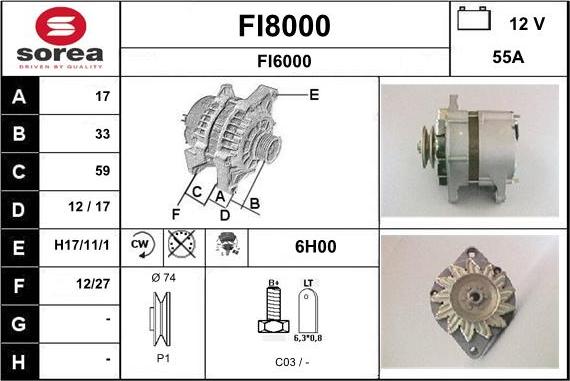SNRA FI8000 - Alternator furqanavto.az