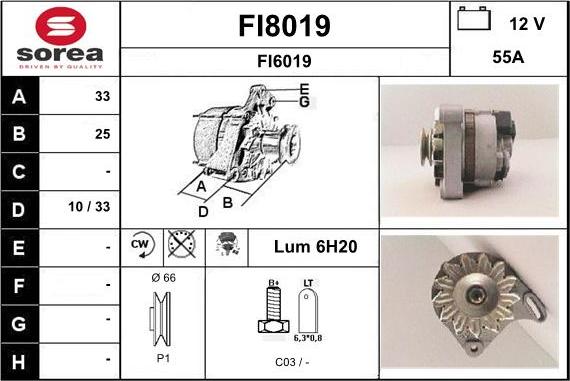 SNRA FI8019 - Alternator furqanavto.az