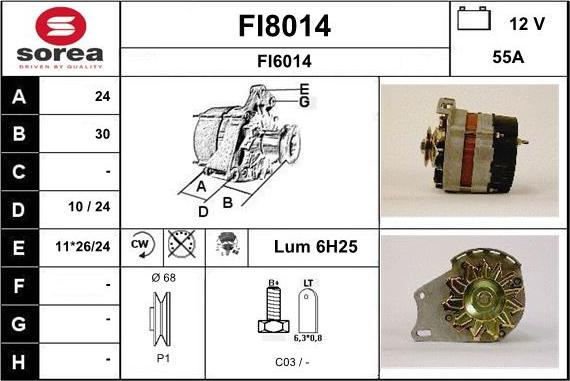 SNRA FI8014 - Alternator furqanavto.az