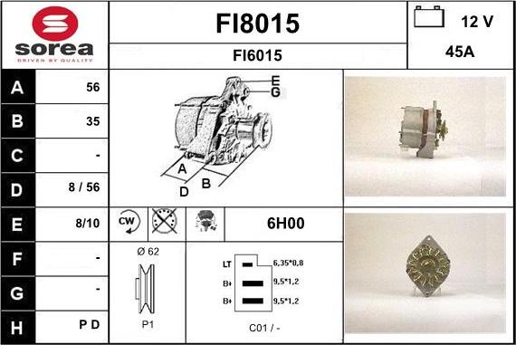 SNRA FI8015 - Alternator furqanavto.az