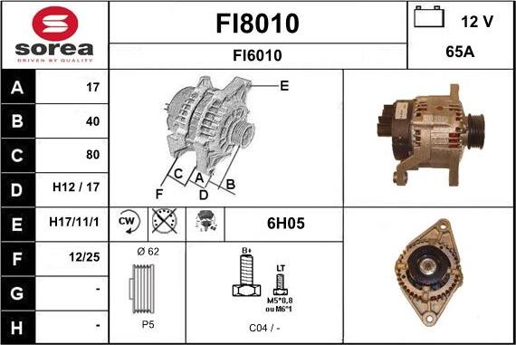 SNRA FI8010 - Alternator furqanavto.az