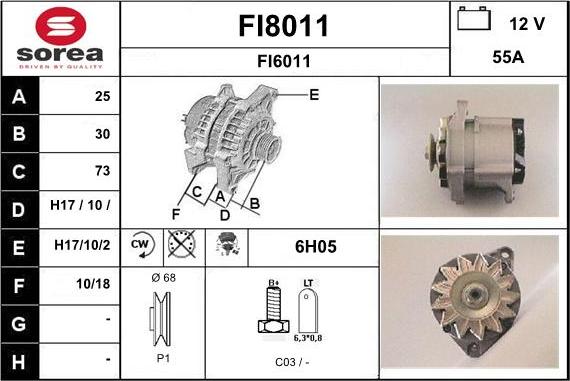 SNRA FI8011 - Alternator furqanavto.az