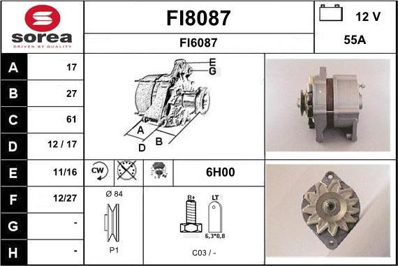 SNRA FI8087 - Alternator furqanavto.az