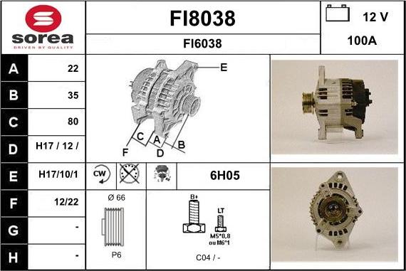 SNRA FI8038 - Alternator furqanavto.az