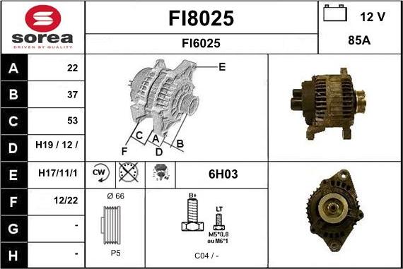 SNRA FI8025 - Alternator furqanavto.az