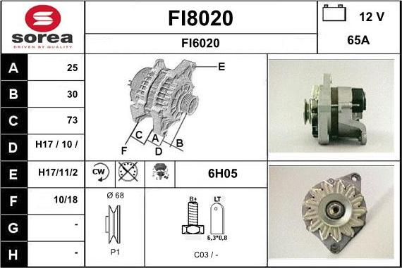 SNRA FI8020 - Alternator furqanavto.az