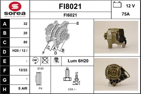 SNRA FI8021 - Alternator furqanavto.az