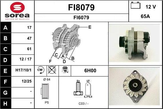 SNRA FI8079 - Alternator furqanavto.az