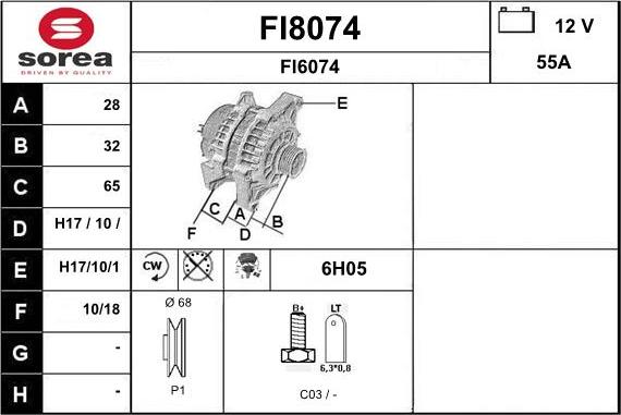 SNRA FI8074 - Alternator furqanavto.az