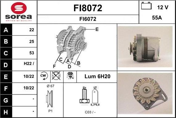 SNRA FI8072 - Alternator furqanavto.az
