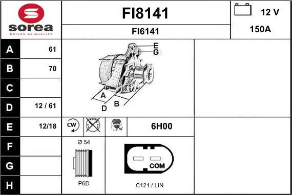 SNRA FI8141 - Alternator furqanavto.az