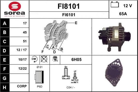 SNRA FI8101 - Alternator furqanavto.az