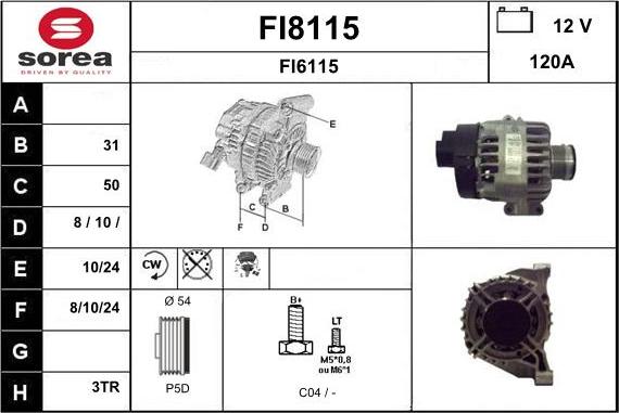 SNRA FI8115 - Alternator furqanavto.az