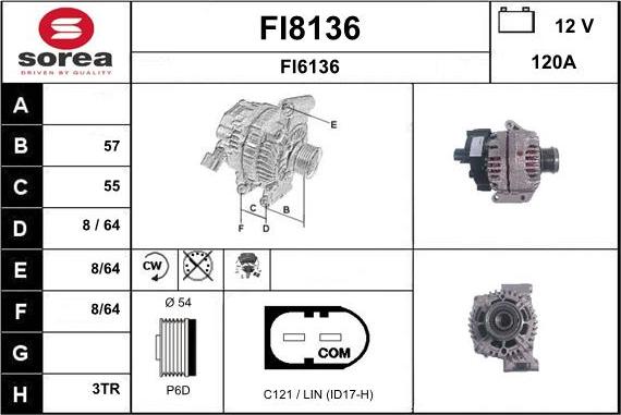 SNRA FI8136 - Alternator furqanavto.az