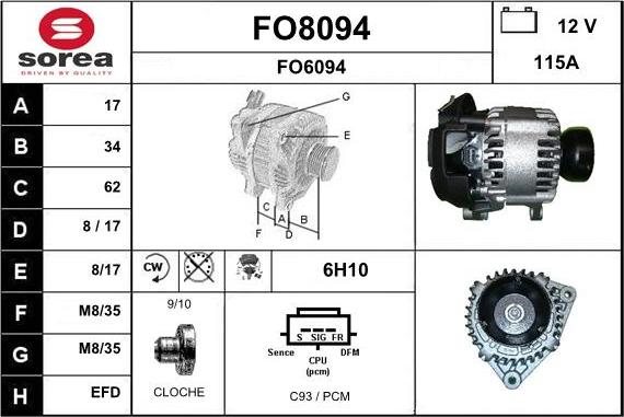 SNRA FO8094 - Alternator furqanavto.az