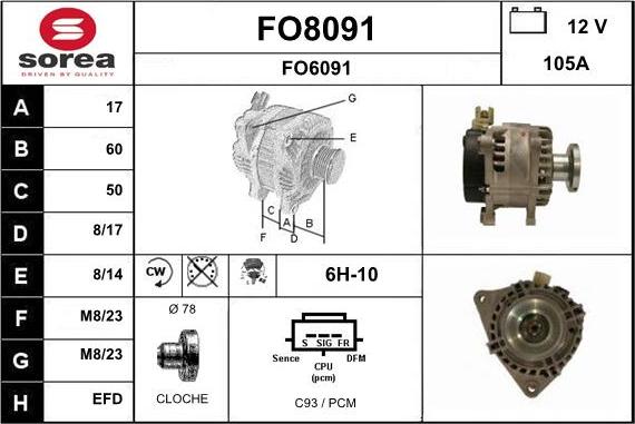 SNRA FO8091 - Alternator furqanavto.az