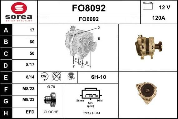 SNRA FO8092 - Alternator furqanavto.az