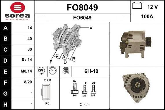 SNRA FO8049 - Alternator furqanavto.az