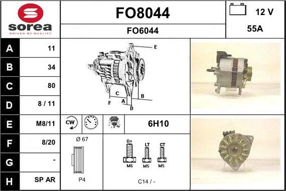 SNRA FO8044 - Alternator furqanavto.az