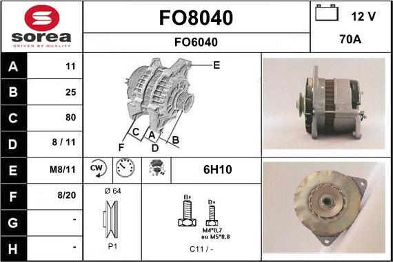 SNRA FO8040 - Alternator furqanavto.az