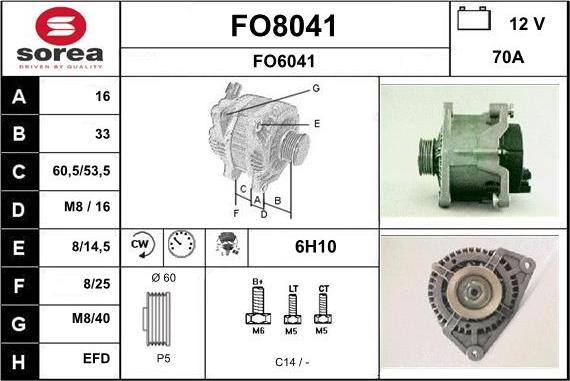 SNRA FO8041 - Alternator furqanavto.az