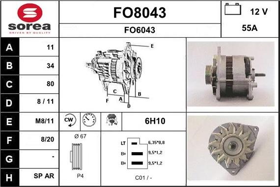 SNRA FO8043 - Alternator furqanavto.az