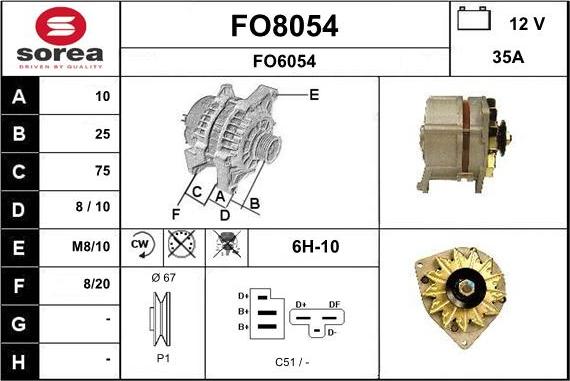 SNRA FO8054 - Alternator furqanavto.az