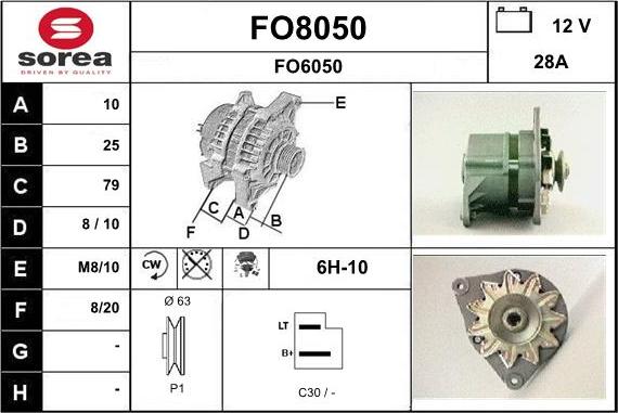 SNRA FO8050 - Alternator furqanavto.az