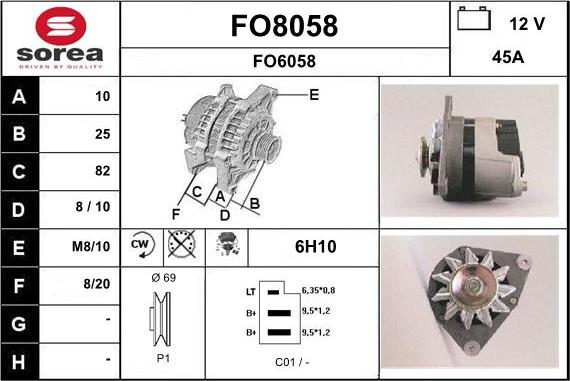 SNRA FO8058 - Alternator furqanavto.az