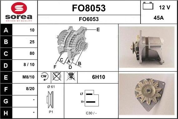 SNRA FO8053 - Alternator furqanavto.az