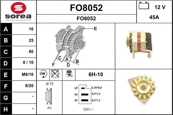 SNRA FO8052 - Alternator furqanavto.az