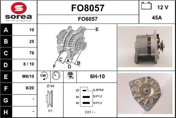 SNRA FO8057 - Alternator furqanavto.az