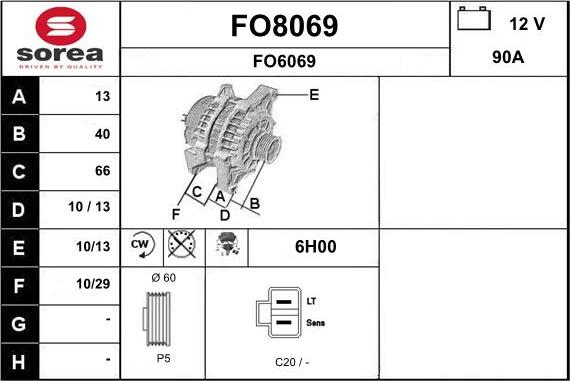 SNRA FO8069 - Alternator furqanavto.az