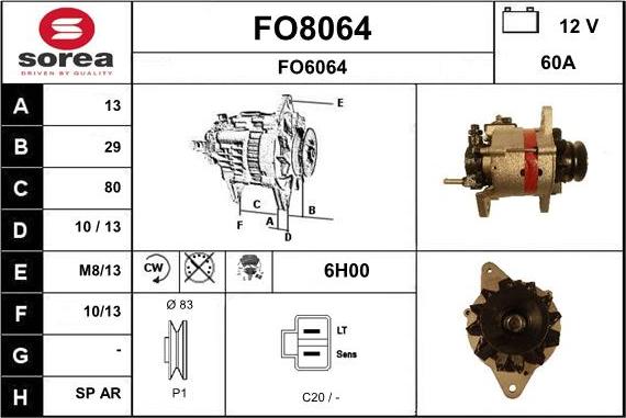 SNRA FO8064 - Alternator furqanavto.az