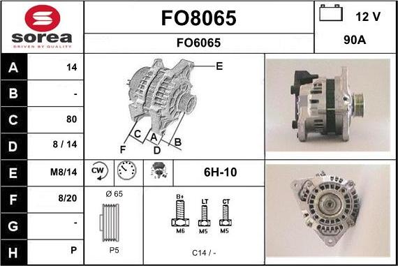 SNRA FO8065 - Alternator furqanavto.az
