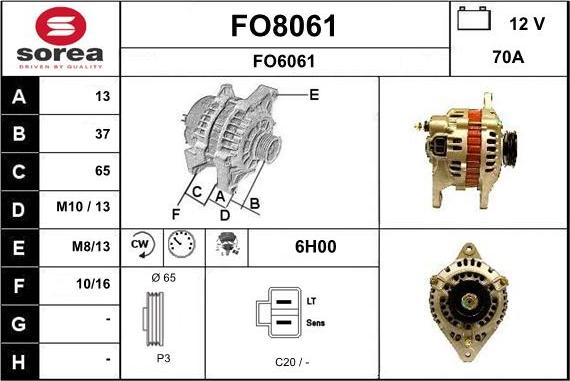 SNRA FO8061 - Alternator furqanavto.az