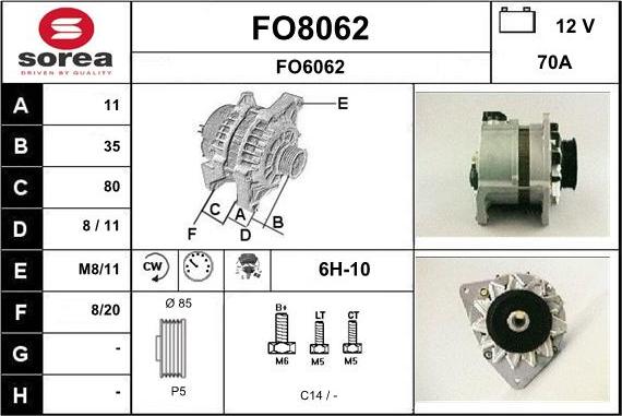 SNRA FO8062 - Alternator furqanavto.az