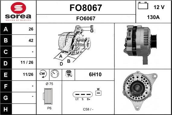 SNRA FO8067 - Alternator furqanavto.az