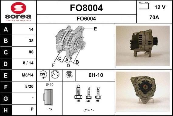 SNRA FO8004 - Alternator furqanavto.az