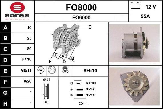 SNRA FO8000 - Alternator furqanavto.az