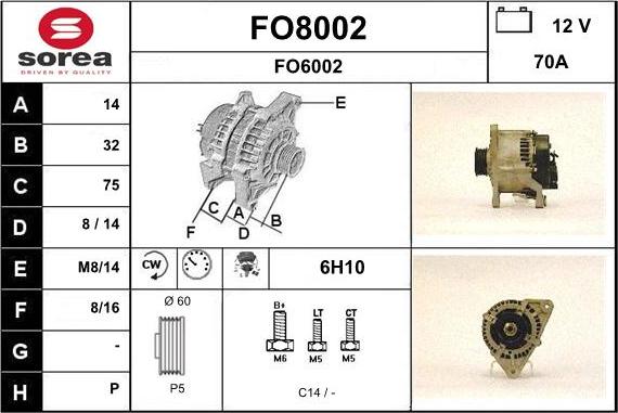 SNRA FO8002 - Alternator furqanavto.az