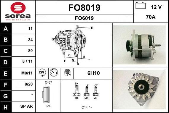 SNRA FO8019 - Alternator furqanavto.az