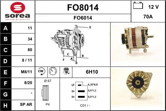 SNRA FO8014 - Alternator furqanavto.az