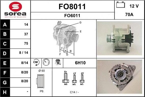SNRA FO8011 - Alternator furqanavto.az